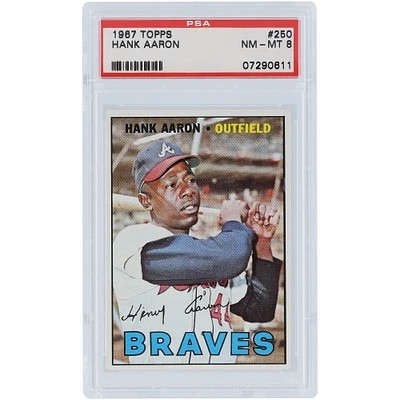 Hank Aaron Atlanta Braves 1967 Topps #250 PSA Authenticated 8 Card