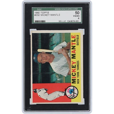 Mickey Mantle New York Yankees 1960 Topps #350 SGC Authenticated 4 Card