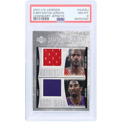 Michael Jordan & Kobe Bryant 2001 Upper Deck Legends Dual Game Used Relic #MJKB-J PSA Authenticated 8 Card