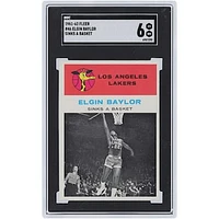 Elgin Baylor Los Angeles Lakers 1961-62 Fleer Sinks a Basket #46 SGC Authenticated 6 Card