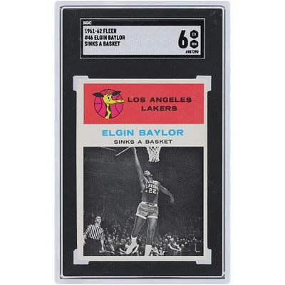 Elgin Baylor Los Angeles Lakers 1961-62 Fleer Sinks a Basket #46 SGC Authenticated 6 Card