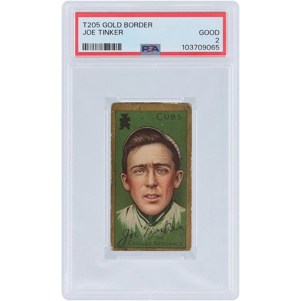 Joe Tinker Chicago Cubs 1911 T205 Gold Border #NNO PSA Authenticated 2 Card