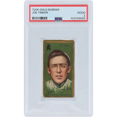 Joe Tinker Chicago Cubs 1911 T205 Gold Border #NNO PSA Authenticated 2 Card