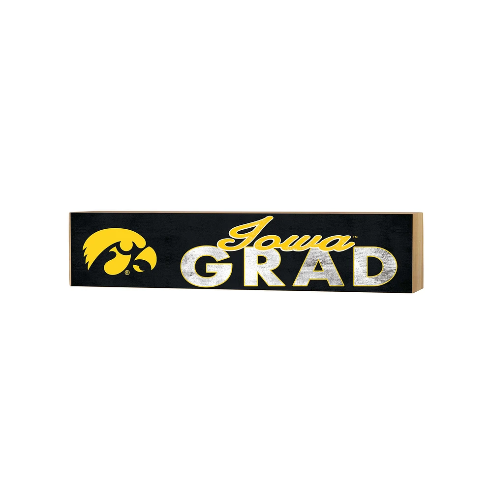 Iowa Hawkeyes 3" x 13" Grad Block Sign