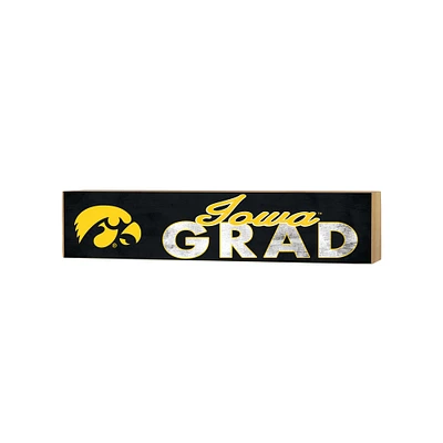 Iowa Hawkeyes 3" x 13" Grad Block Sign