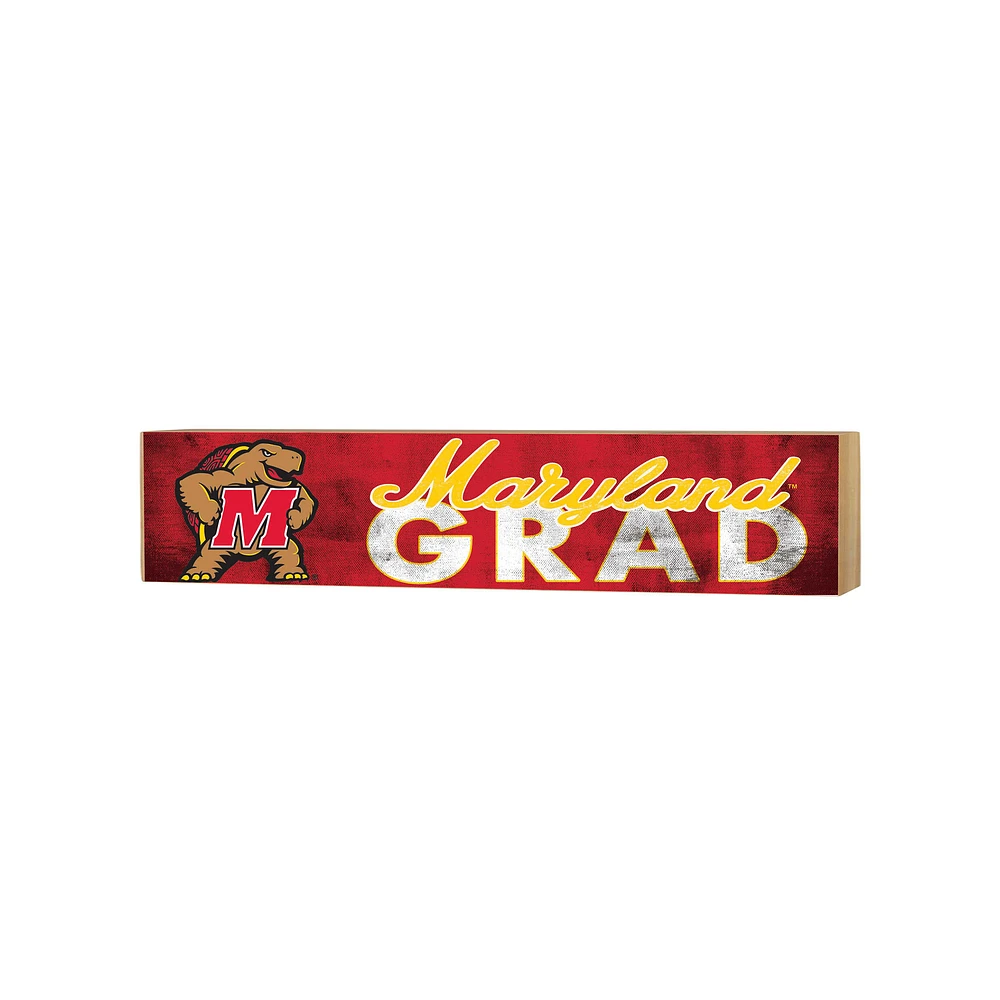 Maryland Terrapins 3" x 13" Grad Block Sign