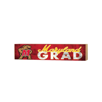 Maryland Terrapins 3" x 13" Grad Block Sign