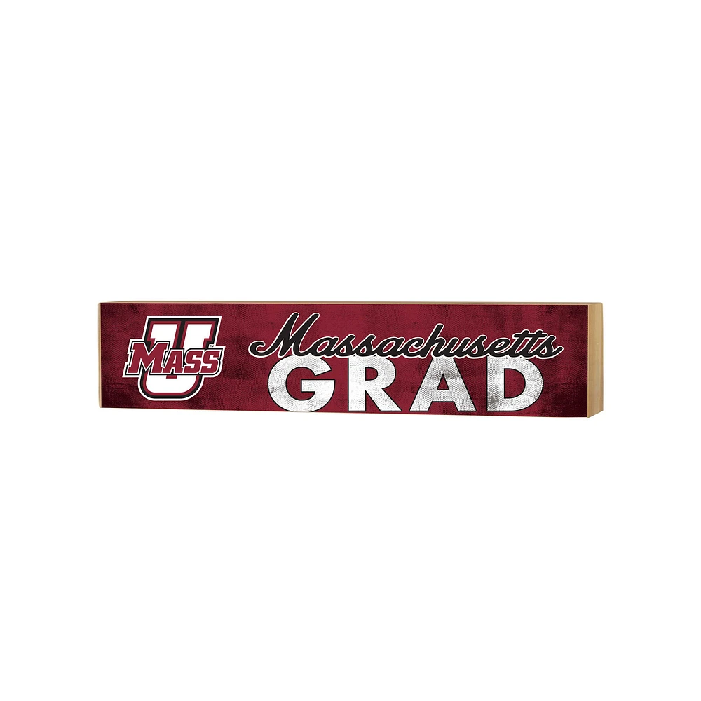 UMass Minutemen 3" x 13" Grad Block Sign
