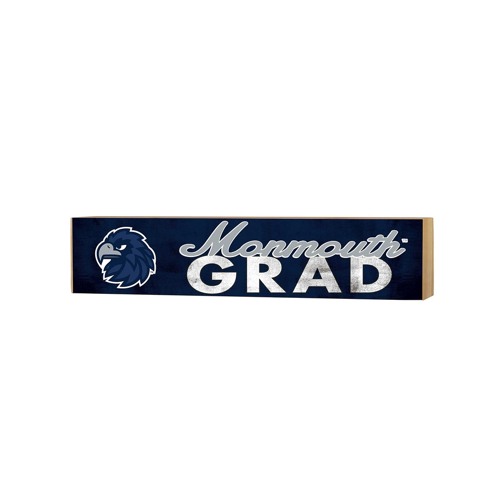 Monmouth Hawks 3" x 13" Grad Block Sign
