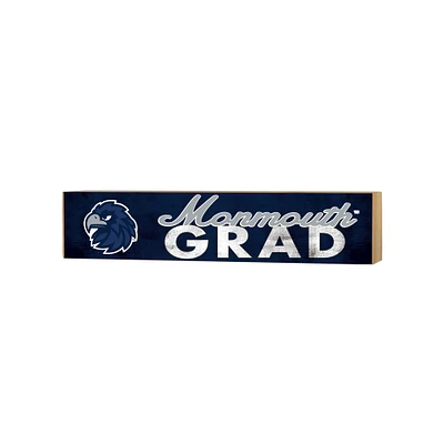 Monmouth Hawks 3" x 13" Grad Block Sign
