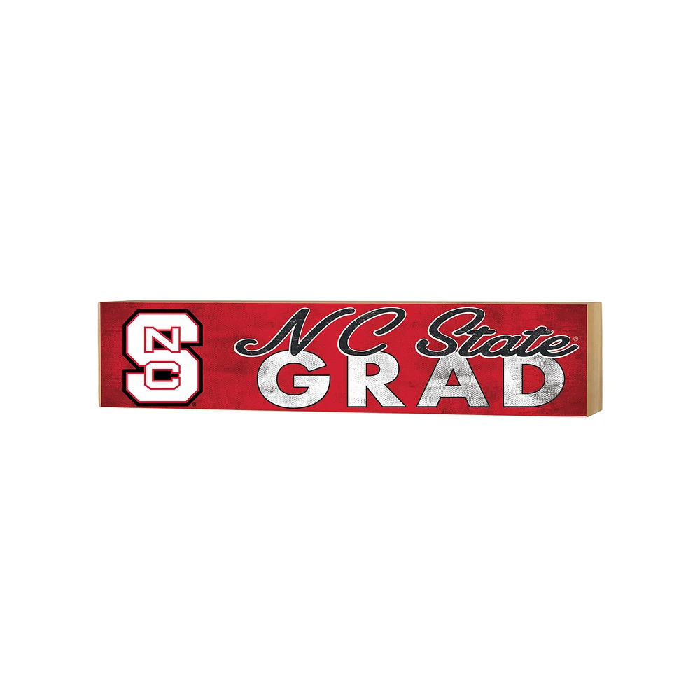 NC State Wolfpack 3" x 13" Grad Block Sign