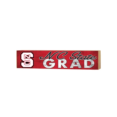 NC State Wolfpack 3" x 13" Grad Block Sign