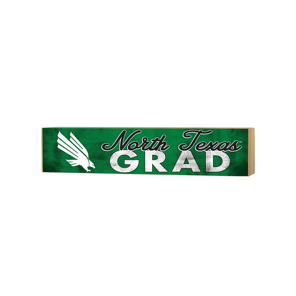 North Texas Mean Green 3" x 13" Grad Block Sign