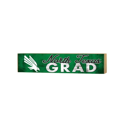 North Texas Mean Green 3" x 13" Grad Block Sign
