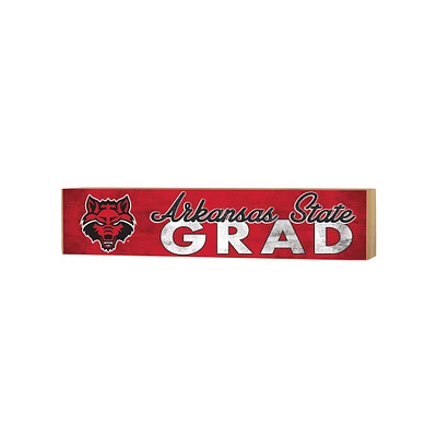 Arkansas State Red Wolves 3" x 13" Grad Block Sign