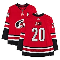 Sebastian Aho Carolina Hurricanes Autographed Red adidas Jersey