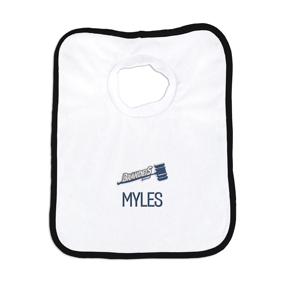 Infant Chad & Jake Brandeis University Judges Personalized Pullover Bib