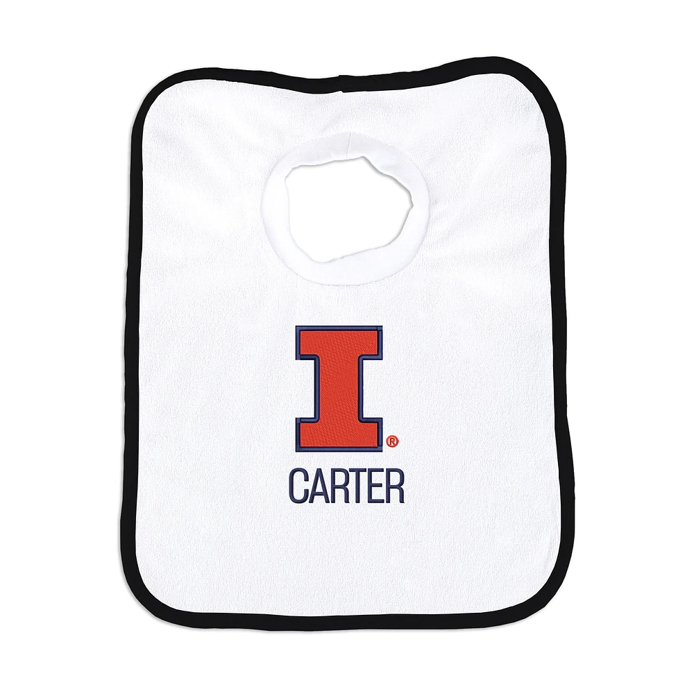 Infant Chad & Jake Illinois Fighting Illini Personalized Pullover Bib