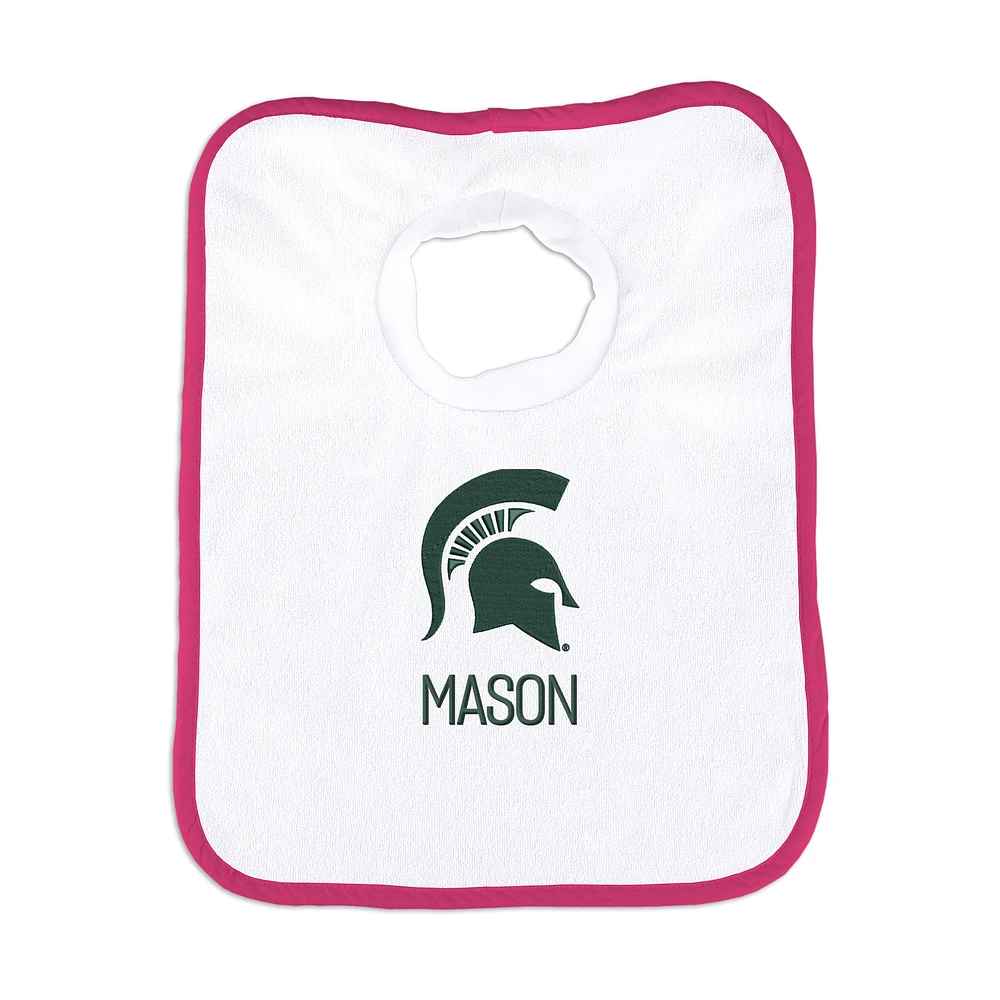 Infant Chad & Jake Michigan State Spartans Personalized Pullover Bib