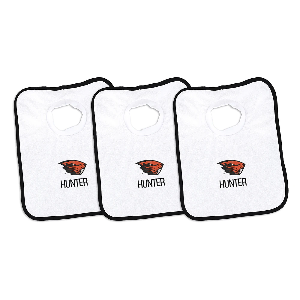 Infant Chad & Jake Oregon State Beavers Personalized 3-Pack Pullover Bib Set
