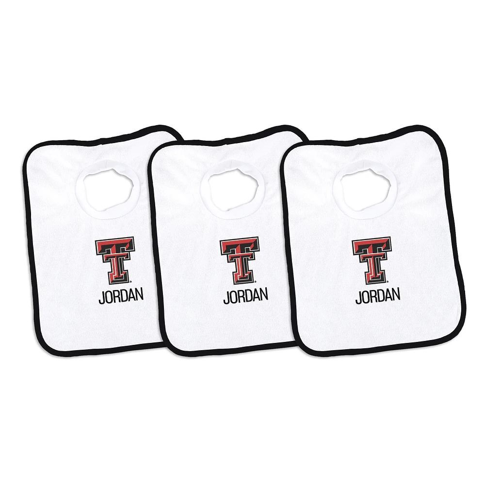 Infant Chad & Jake Texas Tech Red Raiders Personalized 3-Pack Pullover Bib Set