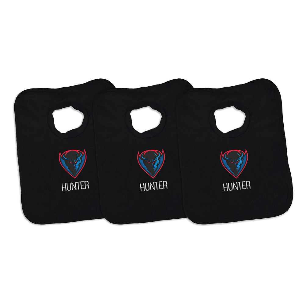 Infant Chad & Jake DePaul Blue Demons Personalized 3-Pack Pullover Bib Set