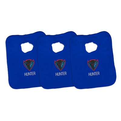 Infant Chad & Jake DePaul Blue Demons Personalized 3-Pack Pullover Bib Set