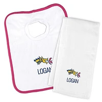Infant Chad & Jake Drexel Dragons Personalized Pullover Bib & Burp Cloth Set