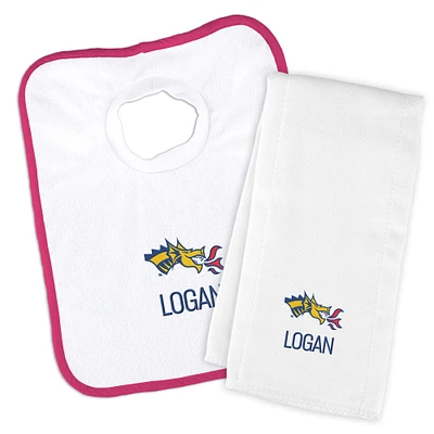Infant Chad & Jake Drexel Dragons Personalized Pullover Bib & Burp Cloth Set