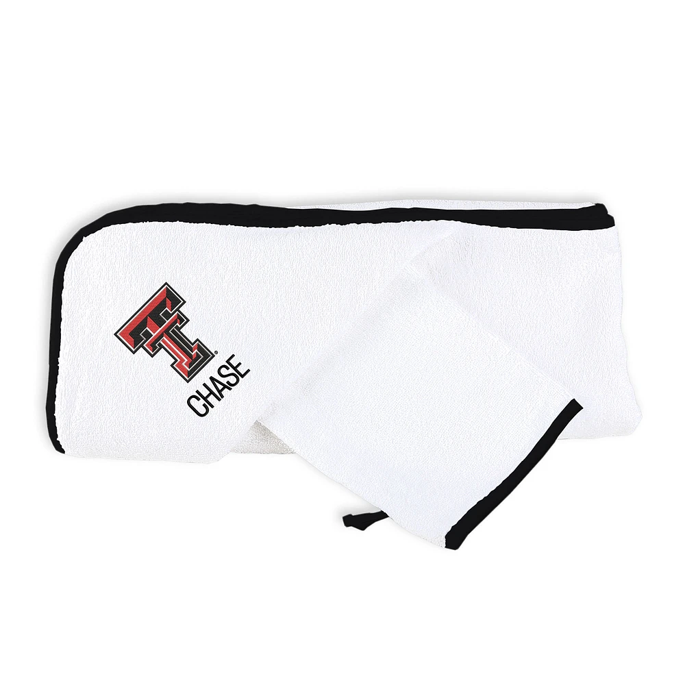 Infant Chad & Jake Texas Tech Red Raiders Personalized Hooded Towel & Mitt Set