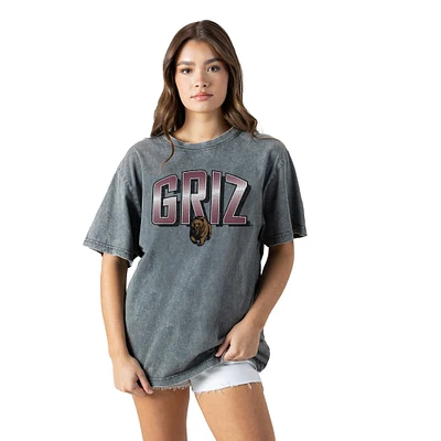 Women's Gameday Couture Gray Montana Grizzlies Snow Washed Relaxed Fit Classic T-Shirt