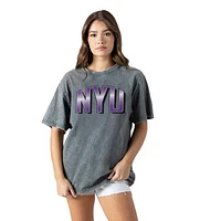 Women's Gameday Couture Gray NYU Violets Snow Washed Relaxed Fit Classic T-Shirt