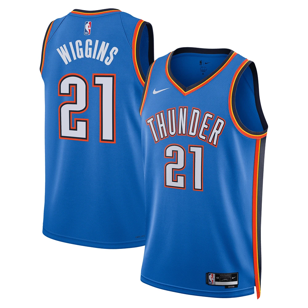 Unisex Nike Aaron Wiggins Blue Oklahoma City Thunder Swingman Player Jersey - Icon Edition