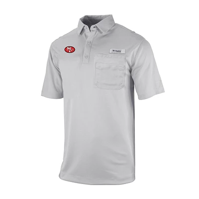 Men's Columbia Gray San Francisco 49ers Omni-Wick Flycaster Pocket Polo