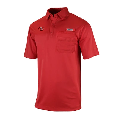 Men's Columbia Scarlet San Francisco 49ers Omni-Wick Flycaster Pocket Polo