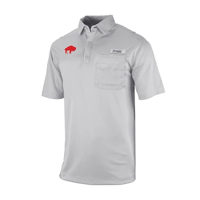 Men's Columbia Gray Buffalo Bills Omni-Wick Flycaster Pocket Polo