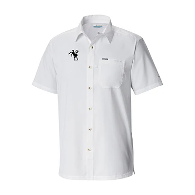Men's Columbia Indianapolis Colts Throwback Logo Slack Tide Omni-Wick Button-Up Camp Shirt
