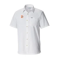 Men's Columbia White Denver Broncos Slack Tide Omni-Wick Throwback Logo Button-Up Camp Shirt