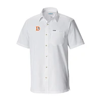 Men's Columbia White Denver Broncos Slack Tide Omni-Wick Throwback Logo Button-Up Camp Shirt