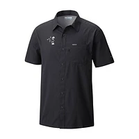Men's Columbia Black Indianapolis Colts Slack Tide Omni-Wick Throwback Logo Button-Up Camp Shirt