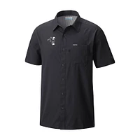 Men's Columbia Black Indianapolis Colts Slack Tide Omni-Wick Throwback Logo Button-Up Camp Shirt
