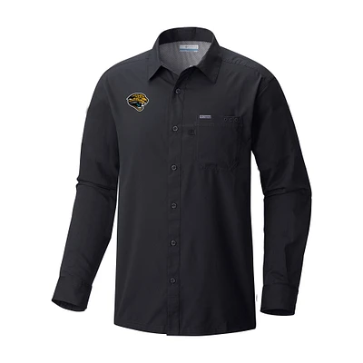 Men's Columbia Black Jacksonville Jaguars Slack Tide Omni-Wick Long Sleeve Button-Up Camp Shirt