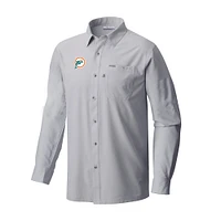Men's Columbia Miami Dolphins Slack Tide Omni-Wick Long Sleeve Button-Up Camp Shirt
