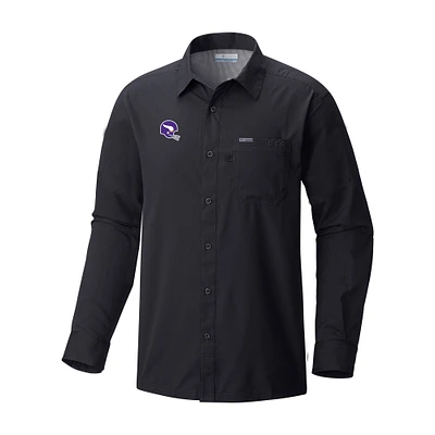 Men's Columbia Minnesota Vikings Slack Tide Omni-Wick Long Sleeve Button-Up Camp Shirt