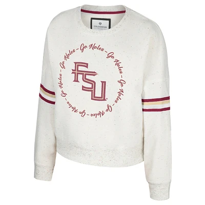 Women's Colosseum  Natural Florida State Seminoles Novelist Fleece Sweatshirt