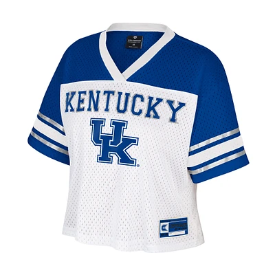 Women's Colosseum  White Kentucky Wildcats Treasure Cropped Football Jersey