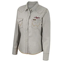 Women's Colosseum x Wrangler  Gray Texas A&M Aggies Long Sleeve Western Full-Snap Shirt