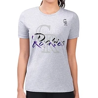 Women's G-III 4Her by Carl Banks Heather Gray Colorado Rockies Shadow Logo Graphic Fitted T-Shirt