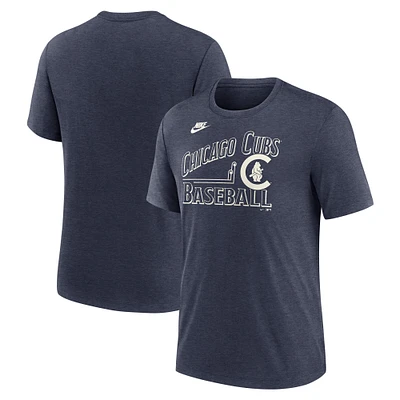 Men's Nike Heather Navy Chicago Cubs Local Hometown Tri-Blend T-Shirt
