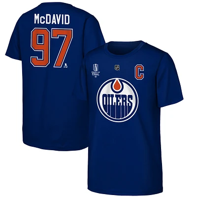 Youth Connor McDavid Royal Edmonton Oilers 2025 Stanley Cup Final Name & Number T-Shirt